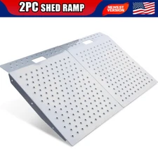 VNN Shed Ramp for Riding Mower & Lawn Equipment Anti-Slip Punch Plate Ramp (2PC)