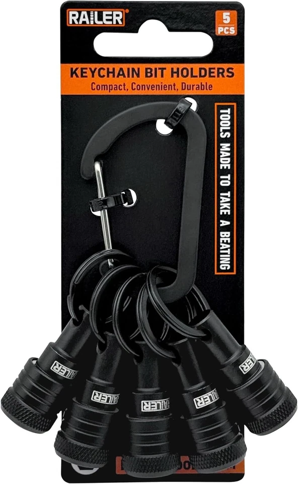 Juego de 5 soportes de brocas de vástago hexagonal de 1/4" negro Foto 2 de 4