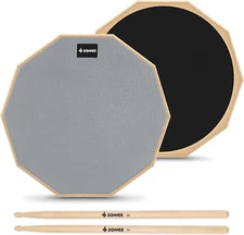 Drum Practice Pad 8 Inches, Silent Practice Drum Pad 2-Sided with Drum Sticks - 