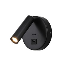 Image of 3W COB LED Swivel Wall Lamp Phone Charger Bedside Reading Light Fixture Switch