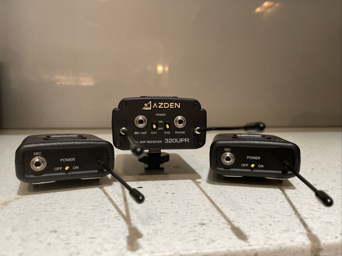 2x AZDEN 35BT UHF Body Pack Transmitter And 1 X Dual Chanel 2x AZDEN 35BT UHF Body Pack Transmitter And 1 X Dual Chanel