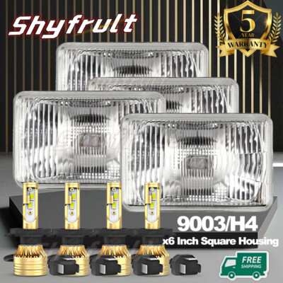 4X LED HEADLIGHTS 4X6 FIT 2003-2008 2009 CHEVY KODIAK C4500 C5500 SEALED BEAM*
