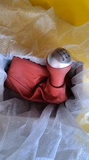 1997-2004 Porsche Boxster 986 New Shifter Lever 5 Speed Knob Red Leather Oem Nib