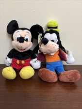 NWT Lot of 2 Disney Mouseketoys Goofy and Mickey 8" Bean Bag Plush