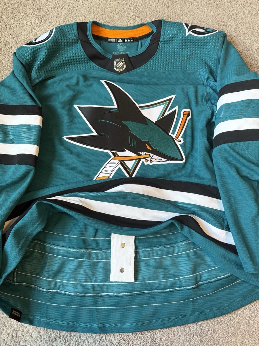 MIC NWT San Jose Sharks Team Issued adidas Jersey Pro Stock Teal