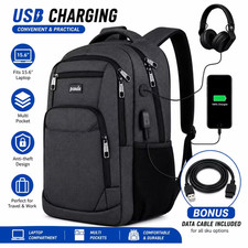 Men's Backpack, 15.6-inch, Laptop Backpack with USB Charging, School Travel