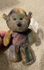 Farm Yard BEANPALS - Monkey SMILES 1997 Tie Dye - NWT 8 Inch