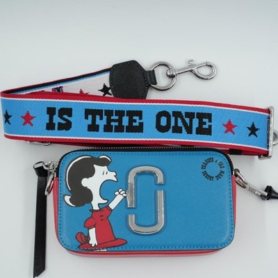 Marc Jacobs X PEANUTS Lucy Snapshot Crossbody Schultertasche Blau Leder Damen