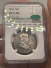 1956 Franklin Silver Half NGC MS66 FBL CAC! Original Mint Set Color Toning!
