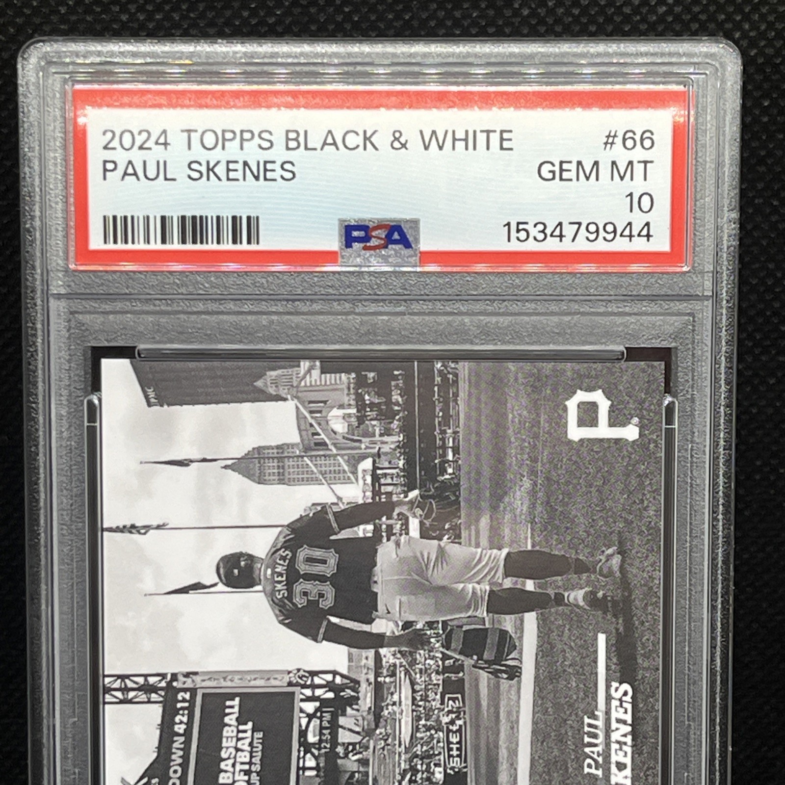 2024 Topps Black & White Paul Skenes (RC) #66 PSA 10 GEM MT Pittsburgh Pirates view 2