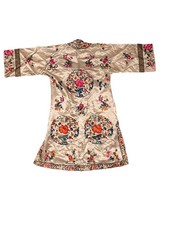 Vintage Authentic Silk Kimono Embroidered Japanese Birds Flowers.