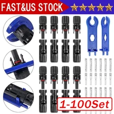 1-100 Set Male Female Wire Cable Connector Set Solar Panel Waterproof Connectors