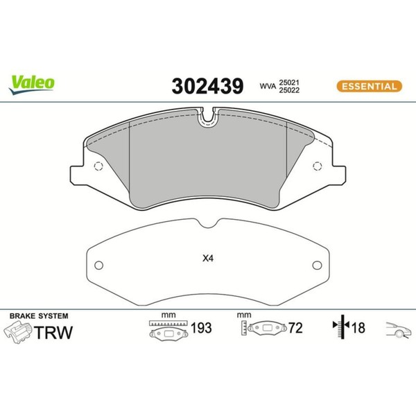Valeo BremsbelÄGe Satz Vorne Passend FüR Land Rover Discovery Range | 302439-image