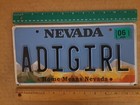 License Plate, Nevada, Personalized Vanity: ADI GIRL, Atta Girl! Way to Go Girl! — photo 1