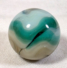 Vintage Alley Heaton Agate West Virginia Swirl Marble Mint Green Cream 5/8 VGC