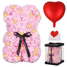 Rose Bear Valentine's Day Flower Gifts for Mom Grandma, Rose Teddy Bear with ...