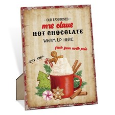 Christmas Hot Chocolate Bar Sign, Hot Cocoa Bar Accessories, 8 x 11 Inch Vint...