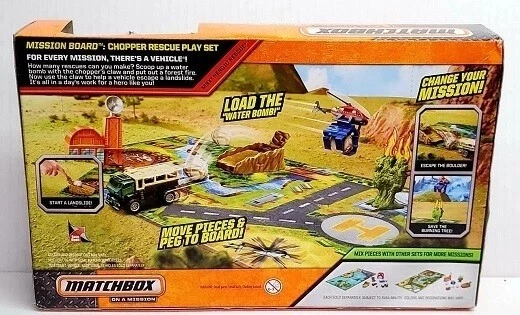 Matchbox Mission Board Chopper Rescate Niños Juego Divertido Helicóptero Descubrir Nuevo  Foto 3 de 4