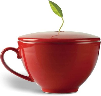 Tea Forte, Teetasse Café Cup mit Deckel aus Porzellan, Angepasster Deckel Hält T