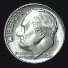 1955-P 10C Roosevelt Dime BU 90% Silver 26owt0515-3