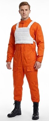 X-Wing Rebel Fighter Pilot orange Overall + weiße Flak Weste Kostüm