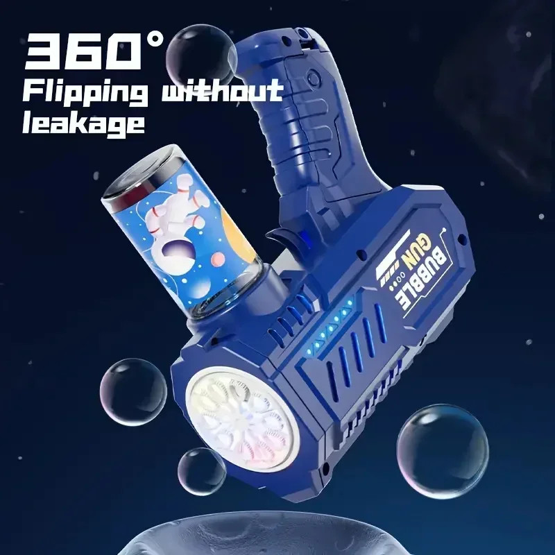 Automatic Electric Bubble Gun for Kids 10 Hole Handheld Light Bubble Machine