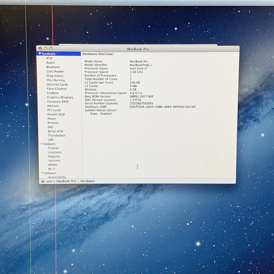 Apple MacBook Pro 5,2 A1297 2009 Intel i7 620M 2.66GHZ 17" 4GB 128GB SSD OS 10.8 - Image 2 of 4