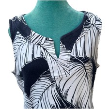 Talbots Shift Dress Large Cotton Tropical Print