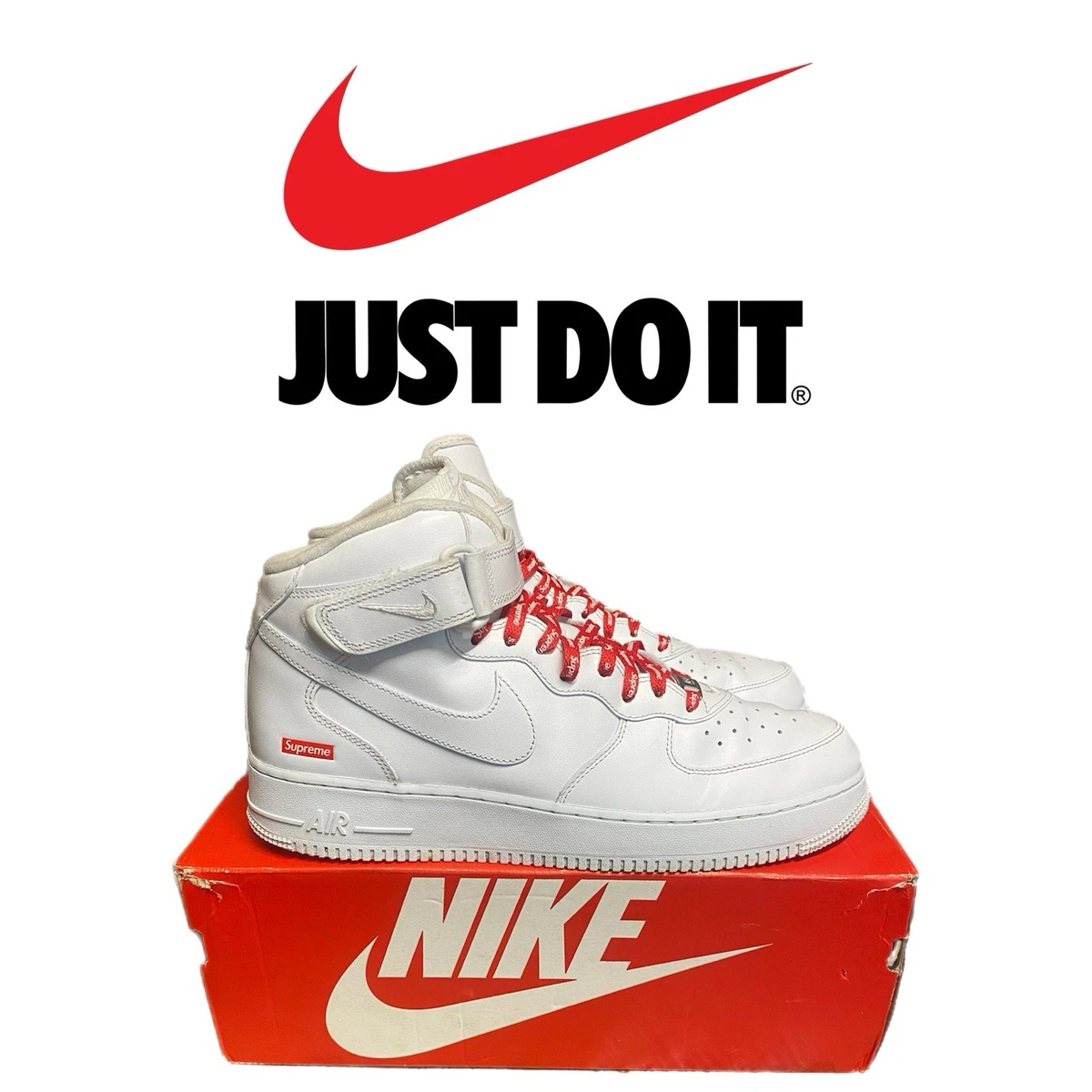 Nike Supreme x Air Force 1 Supreme High White - огромный выбор по