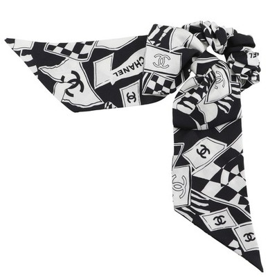 CHANEL Shush Other accessories COCO Mark logo ribbon Black / white silk Women