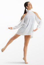 Dance Pre-Owned Costume Balera D10759 Small Adult White Open Shoulder
