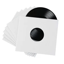 50 - Pack White Paper Vinyl 45 RPM Record Inner Sleeves 7-Inch LP Album