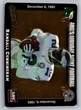 Tarjeta de la NFL Randall Cunningham #57 Eagles QB 1993 llena de acción MNF