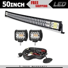 Led Driving Lights 50 Inch 288w Curved Spot Flood 2x 4inch Fog Lamp Wiring Kit Led Driving Lights 50 Inch 288w Curved Spot Flood 2x 4inch Fog Lamp Wiring Kit