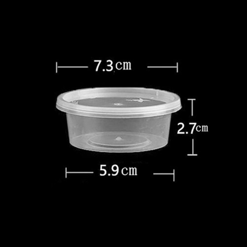 100pcs 4oz Plastic Sauce Containers Pots Hinged Lid Dipping Cup REUSABLE NEW - Picture 17 of 20