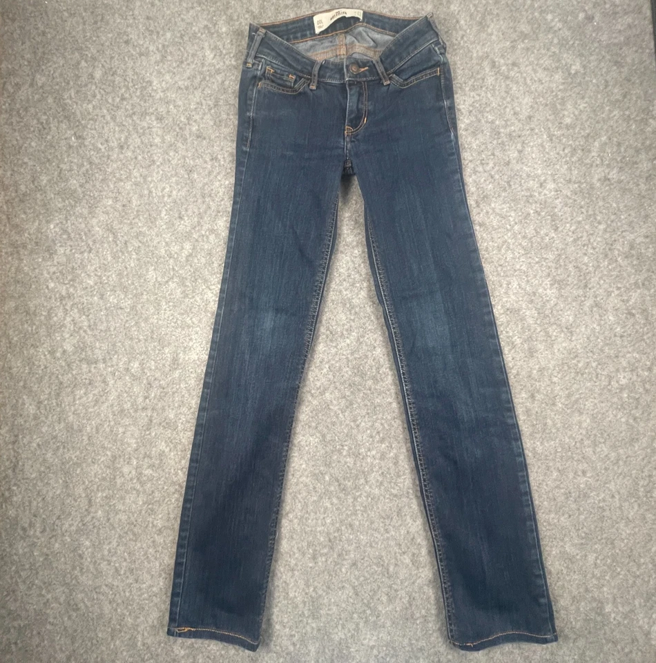 Джинсы Hollister размер W23 L29 Junior девочки узкие заниженной синий джинсовой ткани эластичной - Изображение 2 из 4