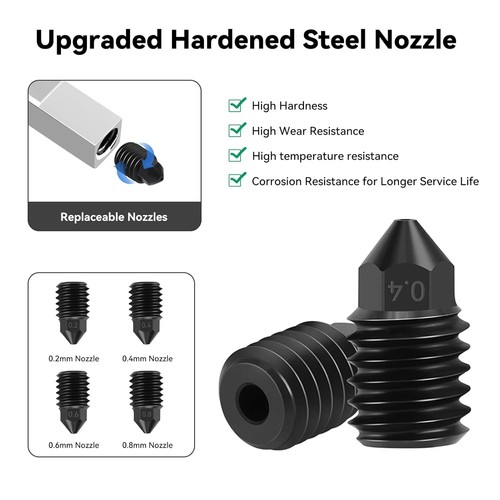 Upgrade Hotend Kit do drukarki 3D Flashforge Adventurer 5M, 5M Pro, jednoczęściowa Ce - Zdjęcie 6 z 7