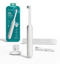 Quip 360 Oscillating Toothbrush Rechargeable w/Traveling Case White & Silver