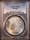 1921-P Morgan Silver Dollar - PCGS MS64! Attractive Choice Uncirculated! PQ