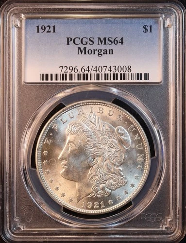1921-P Morgan Silver Dollar - PCGS MS64! Attractive Choice Uncirculated! PQ