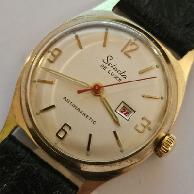 Vintage Herrenuhr ''Selecta'' ''De Luxe'' Meccanik ''AHS43'' German daily wearer 1960