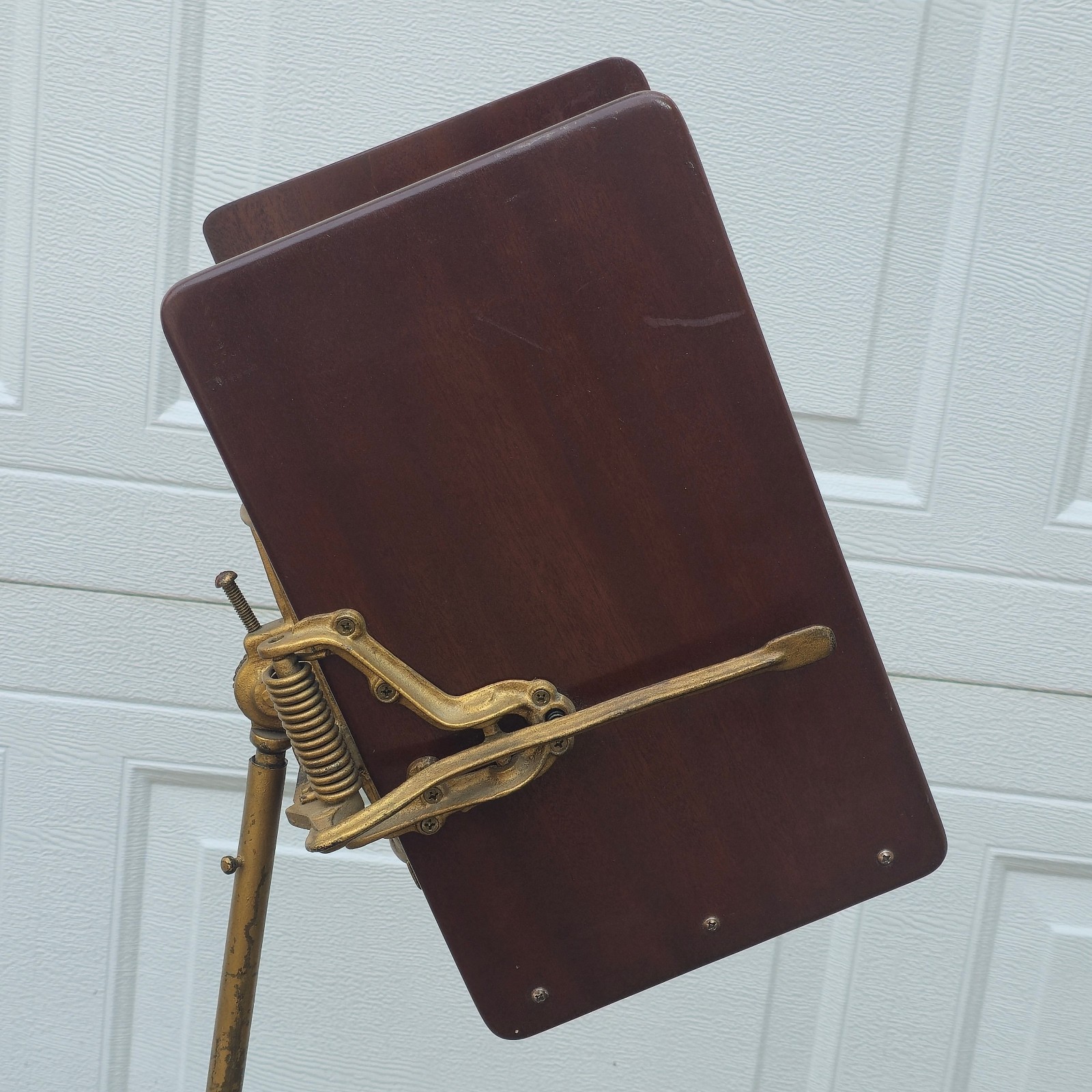 Antique Giffen & Giffen Chicago Brass & Wood Bible Book Music Stand
