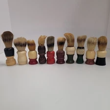 vintage shaving brush lot, 10 total, different styles and brands