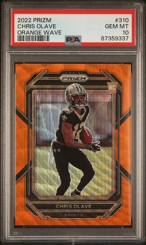 2022 Prizm Chris Olave Rookie #310 Orange Wave Prizm #/60 PSA 10 RC