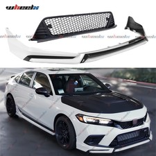 Lower Grille Yofer V3 Style Pearl White Front Bumper Lip For 2022-2024 Civic