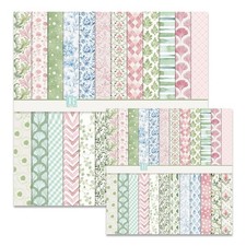 48 PCS Spring Floral Scrapbook Paper Pack 12x12 And 6x6 Inch 2Sided Pink