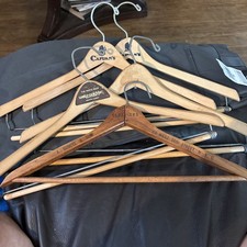 Vintage LOT 5 Wood Advertising Clothes Hangers NEW YORK, LOUISIANA Stores