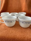 Vintage Pyrex Corelle Corning Morning Blue Coffee Tea Cup Milk Glass Lot Of 7