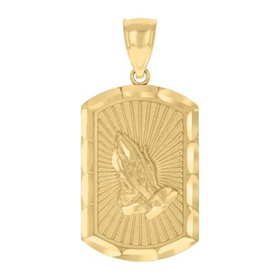 10kt Gelbgold Herren Betende Hände Symbol Religiös Charm Anhänger