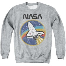 Nasa Shuttle Mens Crewneck Sweatshirt Athletic Heather Officially Licensed